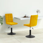Dining chairs swivel 2 pcs velvet mustard yellow