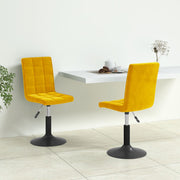 Dining chairs swivel 2 pcs velvet mustard yellow