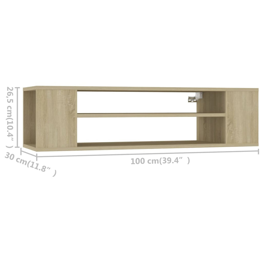 Tv-Hangmeubel 00X30X26,5 Cm Spaanplaat Kleurig Sonoma eiken
