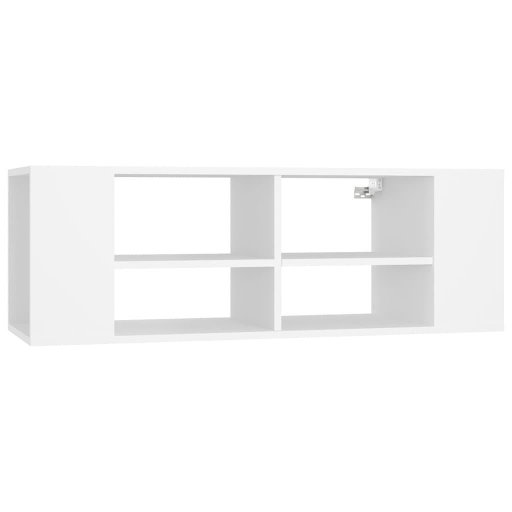 Tv-Wandmeubel 02X35X35 Cm Bewerkt Hout Wit