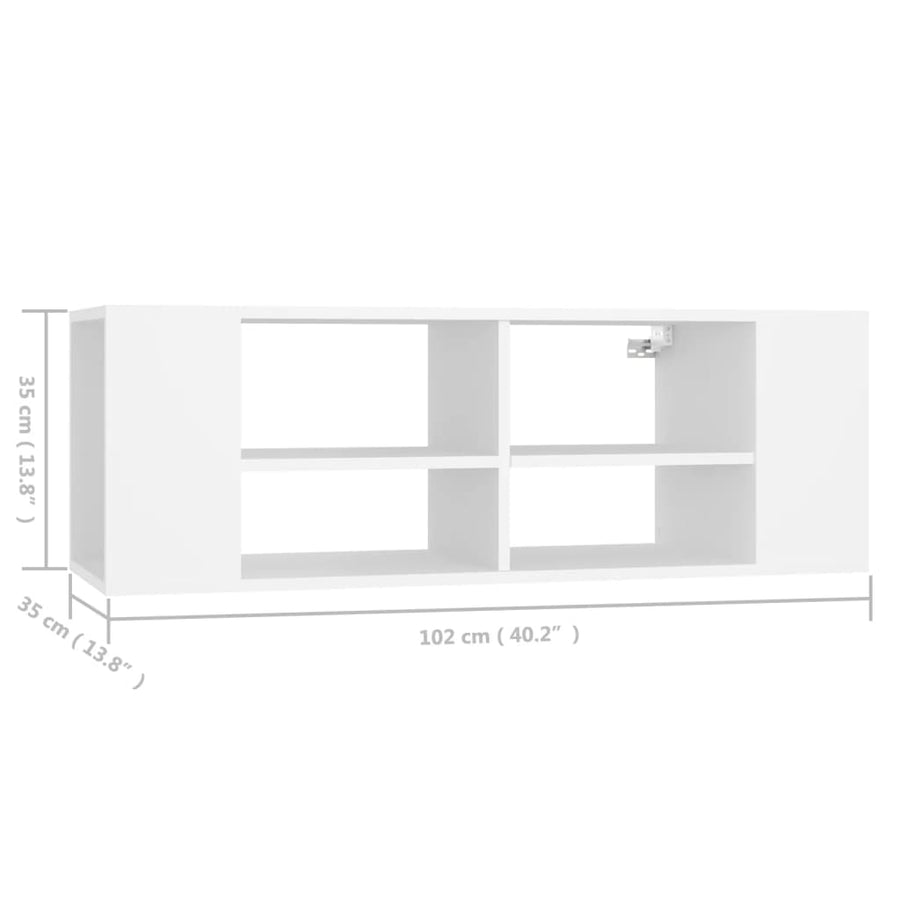 Tv-Wandmeubel 02X35X35 Cm Bewerkt Hout Wit