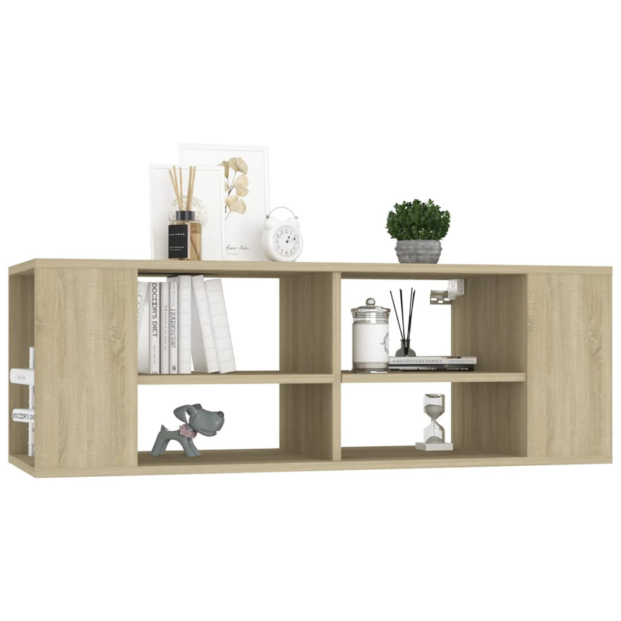 Tv-wandmeubel 102x35x35 cm bewerkt hout sonoma eikenkleurig