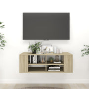 TV cabinet 102x35x35 cm engineered wood Sonoma oak colour