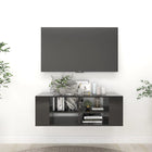 Tv-wandmeubel 102x35x35 cm spaanplaat hoogglans zwart Hoogglans zwart