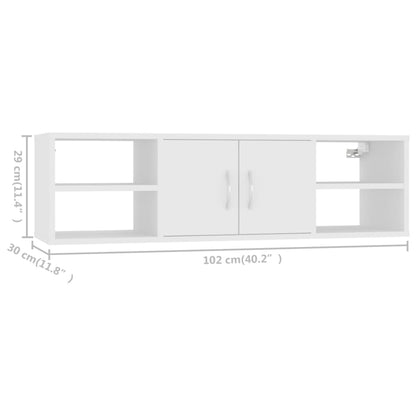 Wandschap 02X30X29 Cm Spaanplaat Wit