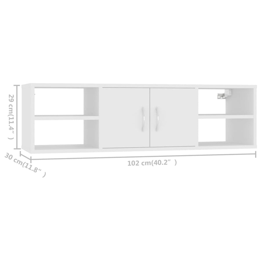 Wandschap 02X30X29 Cm Spaanplaat Wit