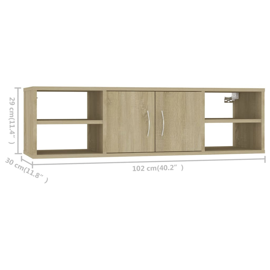 Wandschap 02X30X29 Cm Spaanplaat Kleurig Sonoma eiken