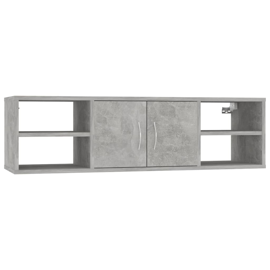Wandschap 102X30X29 Cm Bewerkt Hout Betongrijs