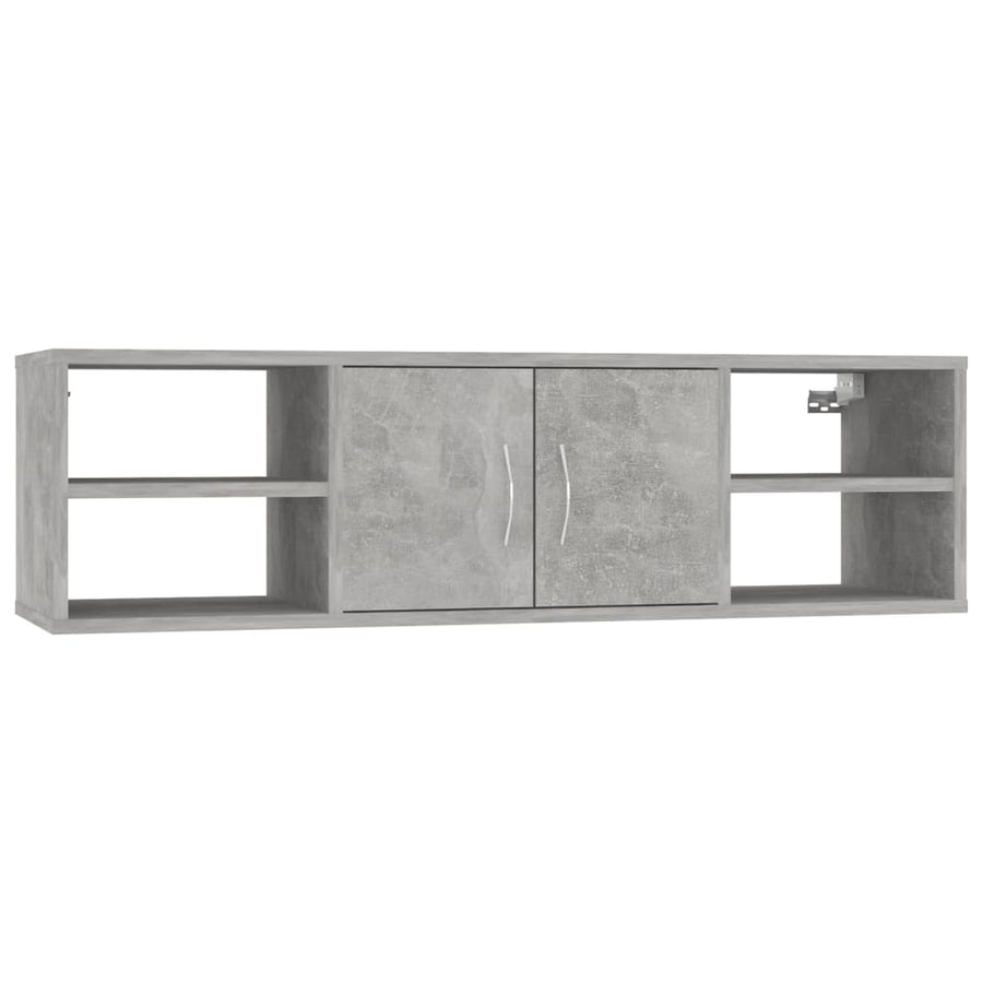 Wandschap 102X30X29 Cm Bewerkt Hout Betongrijs