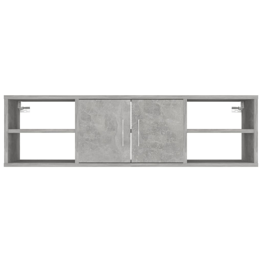 Wandschap 102X30X29 Cm Bewerkt Hout Betongrijs