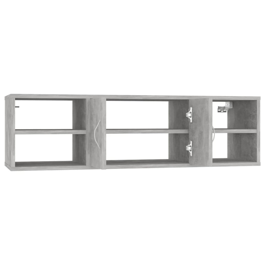 Wandschap 102X30X29 Cm Bewerkt Hout Betongrijs