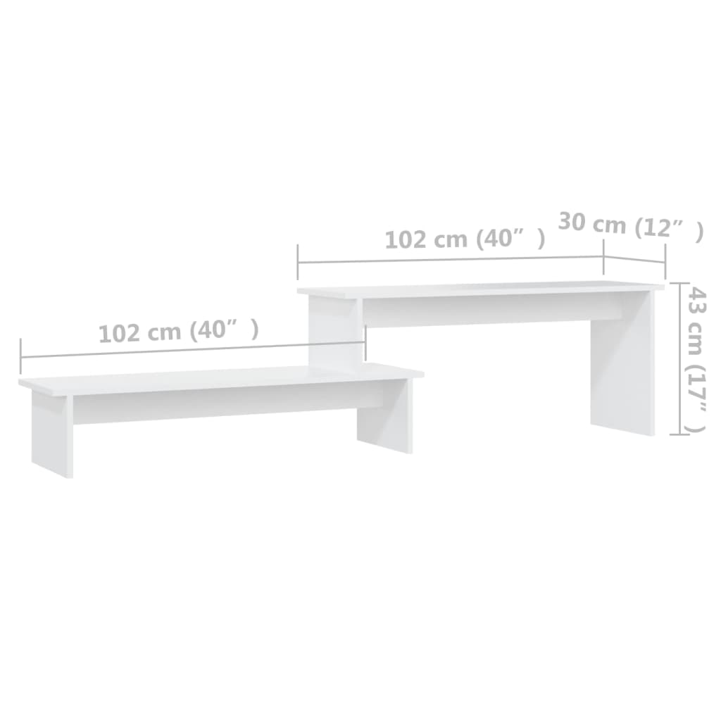 Tv-meubel 180x30x43 cm bewerkt hout wit