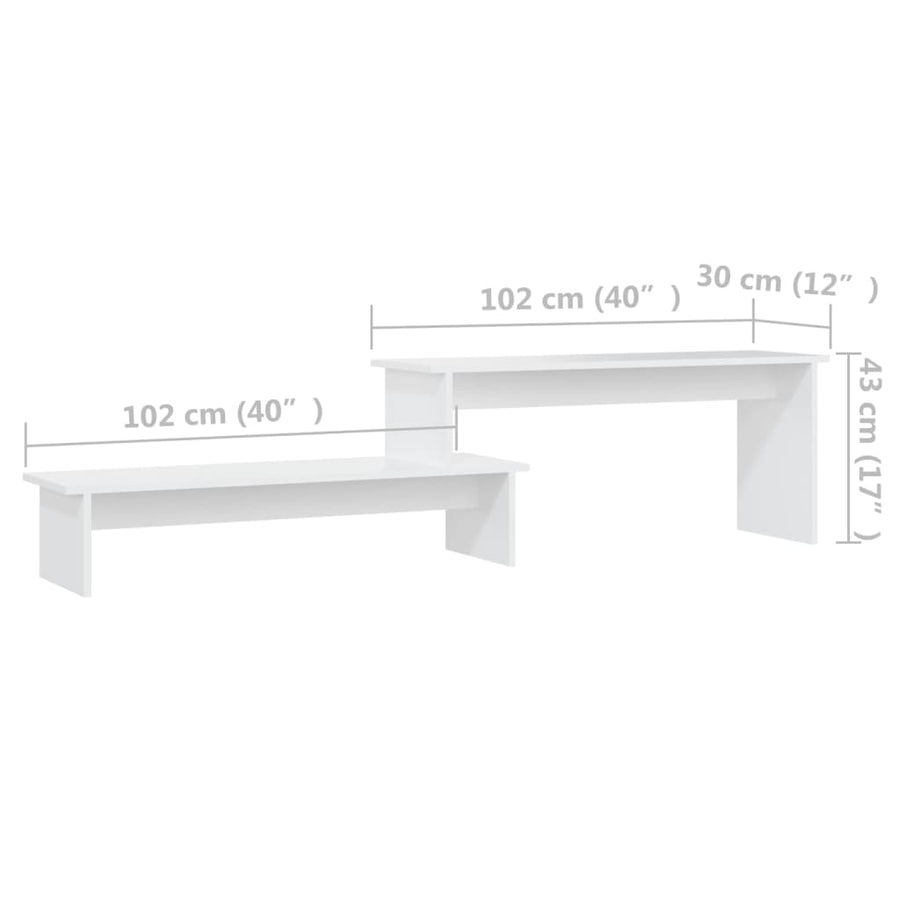 Tv-meubel 180x30x43 cm bewerkt hout wit