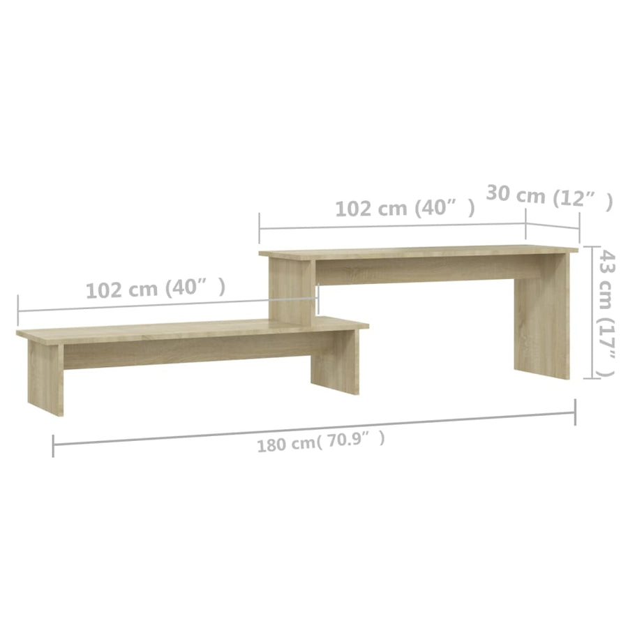 Tv-meubel 180x30x43 cm bewerkt hout sonoma eikenkleurig