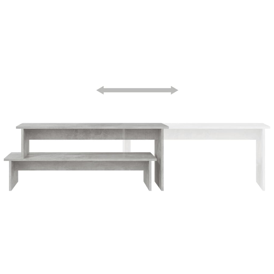 Tv-meubel 180x30x43 cm bewerkt hout betongrijs