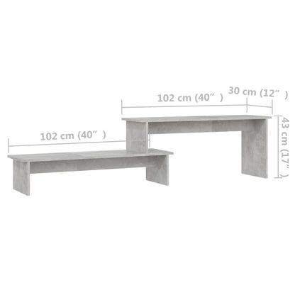 Tv-meubel 180x30x43 cm bewerkt hout betongrijs
