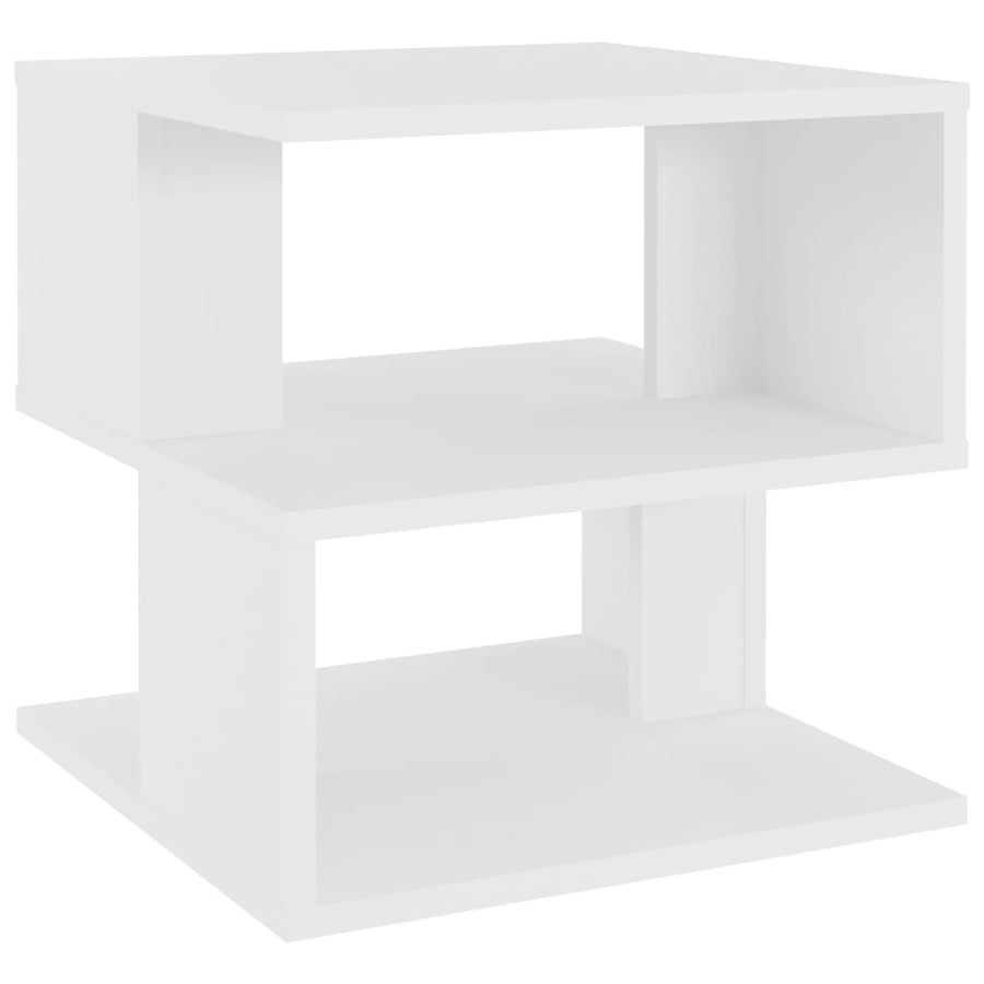 Bijzettafel 40x40x40 cm bewerkt hout wit Wit