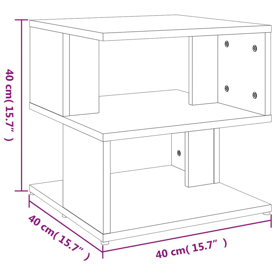 Bijzettafel 40X40X40 Cm Spaanplaat Kleurig Sonoma eiken