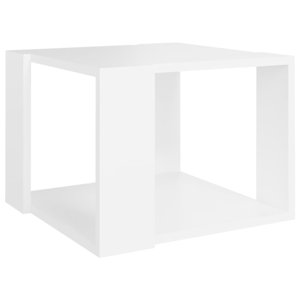 Salontafel 40x40x30 cm bewerkt hout wit Wit