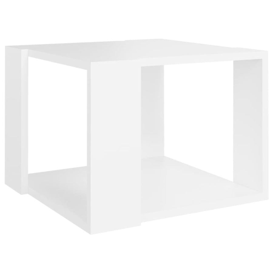 Salontafel 40x40x30 cm bewerkt hout wit Wit