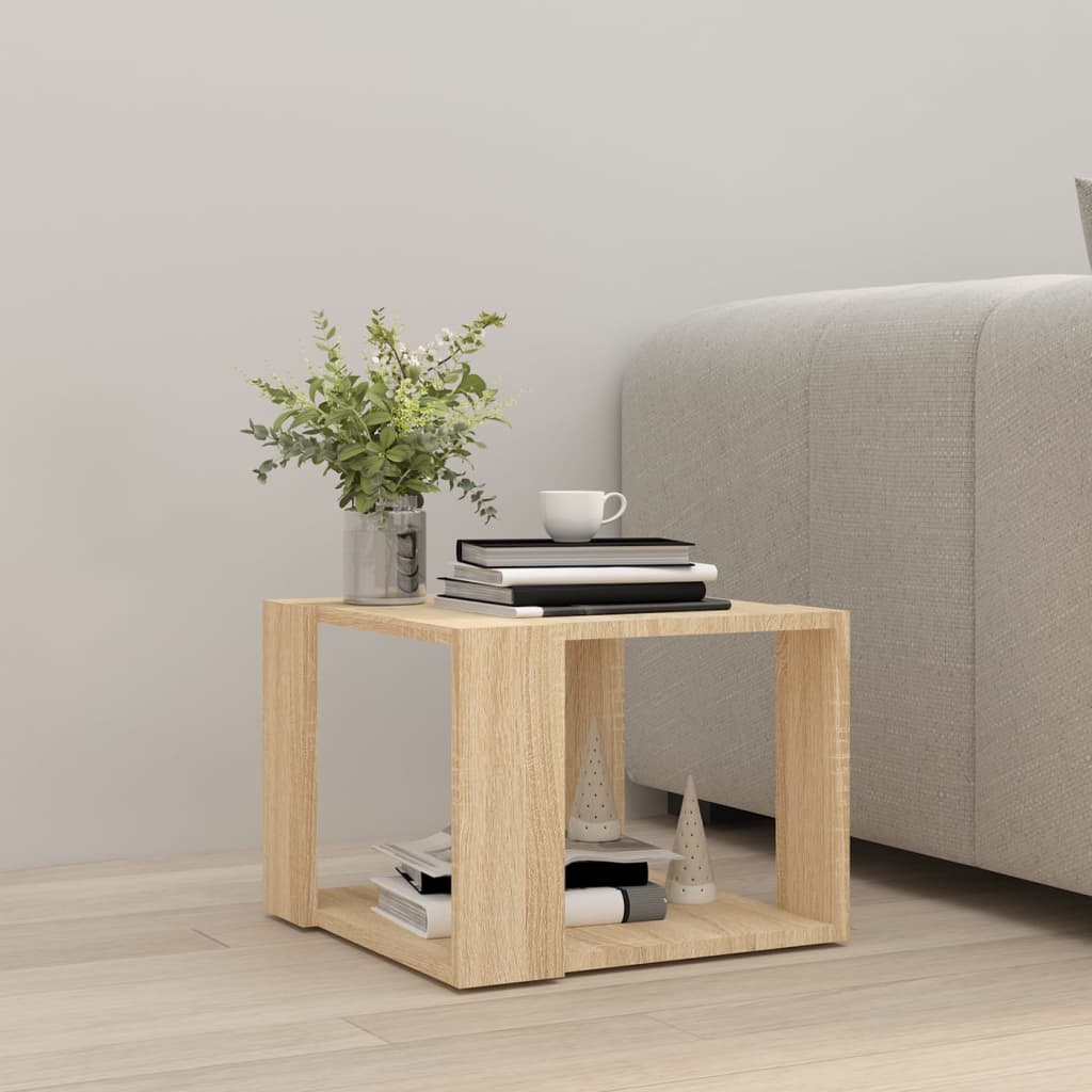 Salontafel 40X40X30 Cm Bewerkt Hout Kleurig Sonoma eiken