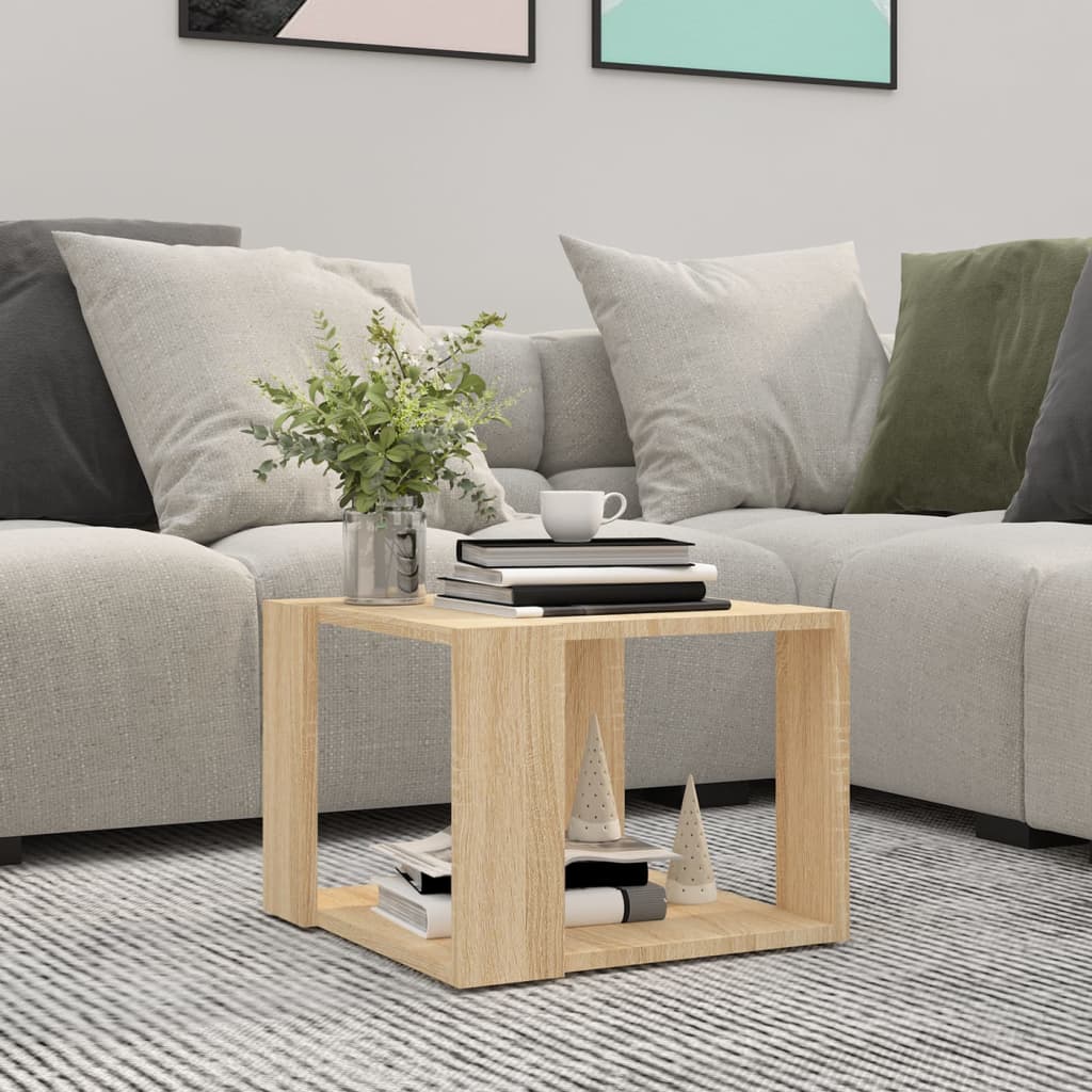 Salontafel 40X40X30 Cm Bewerkt Hout Kleurig Sonoma eiken