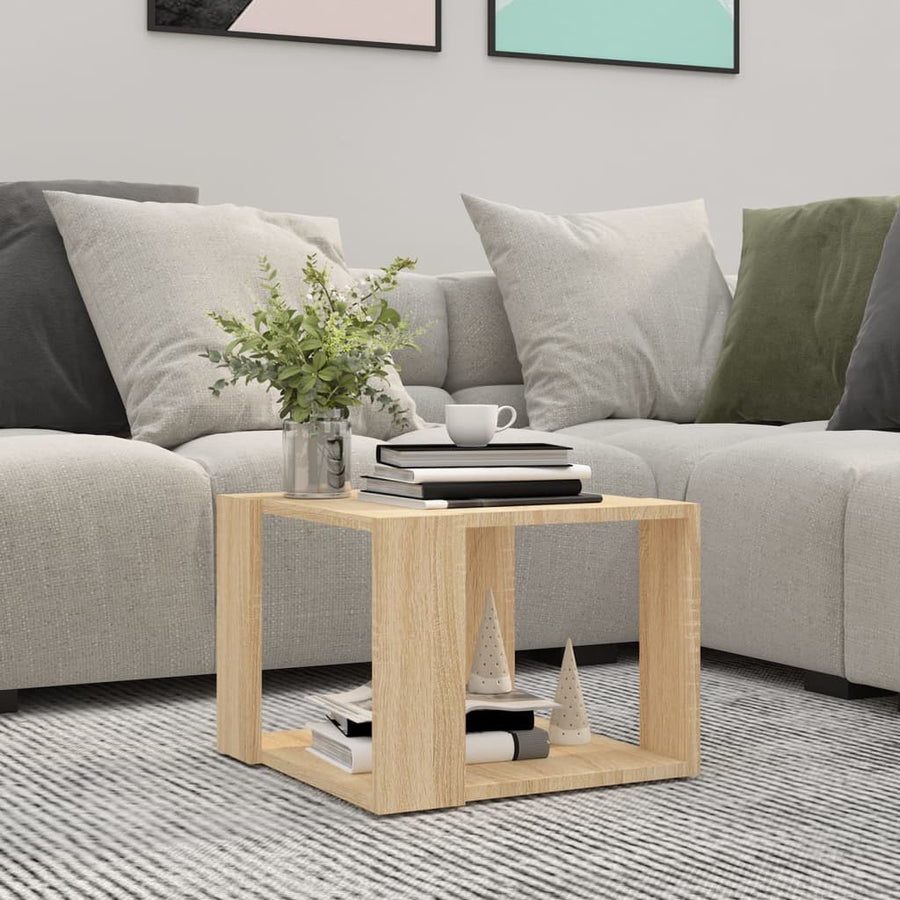 Salontafel 40X40X30 Cm Bewerkt Hout Kleurig Sonoma eiken
