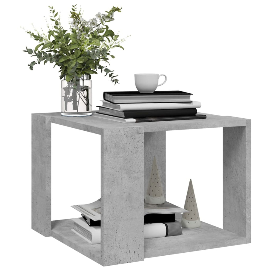 Salontafel 40x40x30 cm bewerkt hout betongrijs Betongrijs