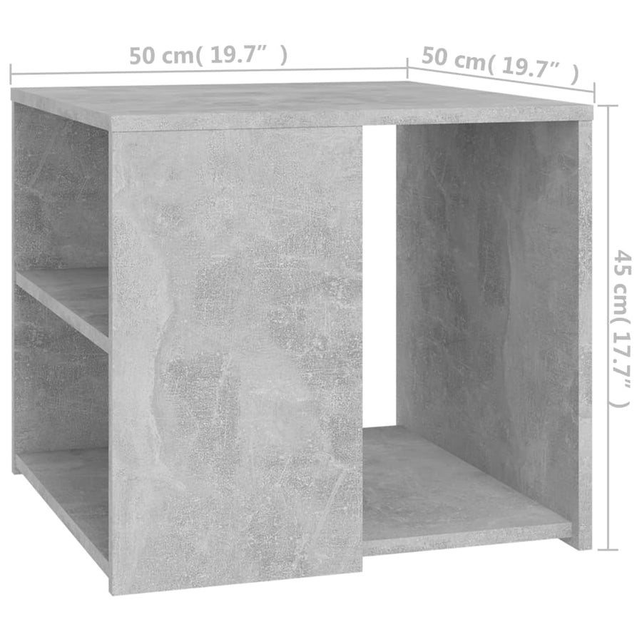 Bijzettafel 50X50X45 Cm Spaanplaat Betongrijs