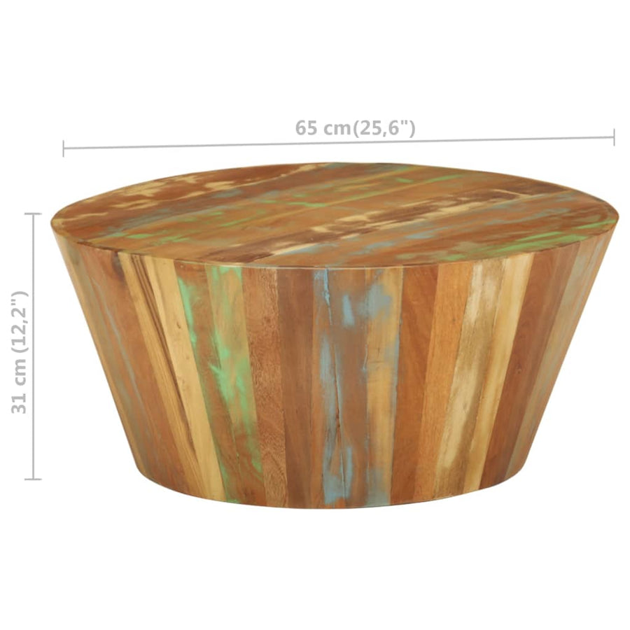 Salontafel Ø65X3 Cm Ø 65 x 31 cm massief gerecycled hout