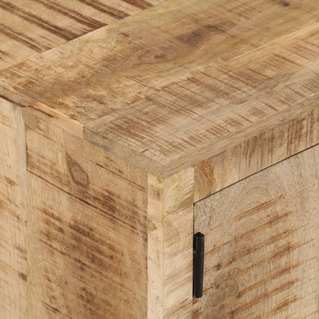 Tv-meubel met wieltjes 110x30x37 cm ruw mangohout