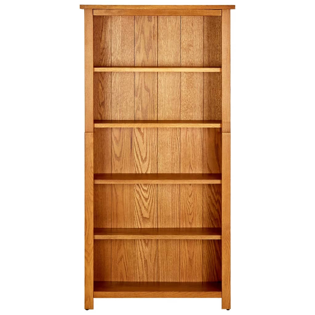 Boekenkast Met 5 Schappen Massief Eikenhout 70 x 22 x 140 cm