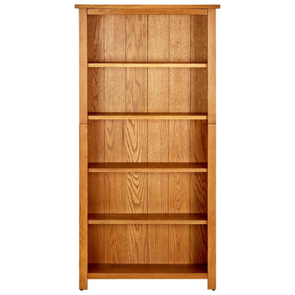 Boekenkast Met 5 Schappen Massief Eikenhout 70 x 22 x 140 cm