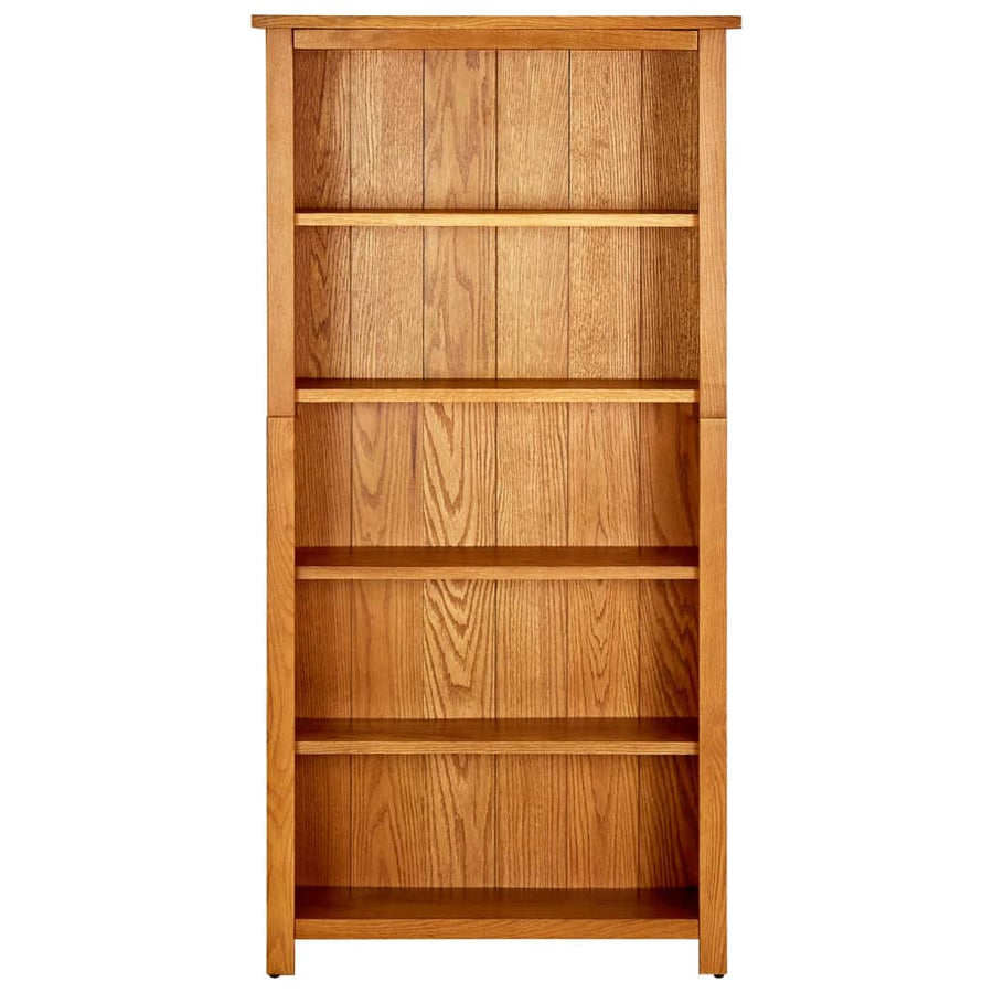 Boekenkast Met 5 Schappen Massief Eikenhout 70 x 22 x 140 cm
