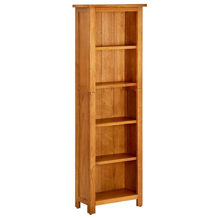 Boekenkast Met 5 Schappen Massief Eikenhout 45 x 22 x 140 cm