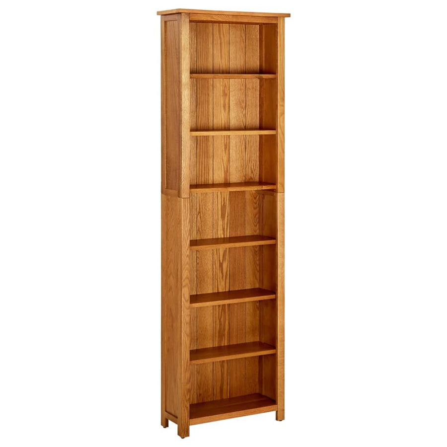 Boekenkast Met 7 Schappen Massief Eikenhout 60 x 22 x 200 cm
