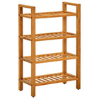Shoe rack with 4 shelves 50x27x80 cm solid oak