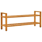 Shoe rack with 2 shelves 100x27x40 cm solid oak wood