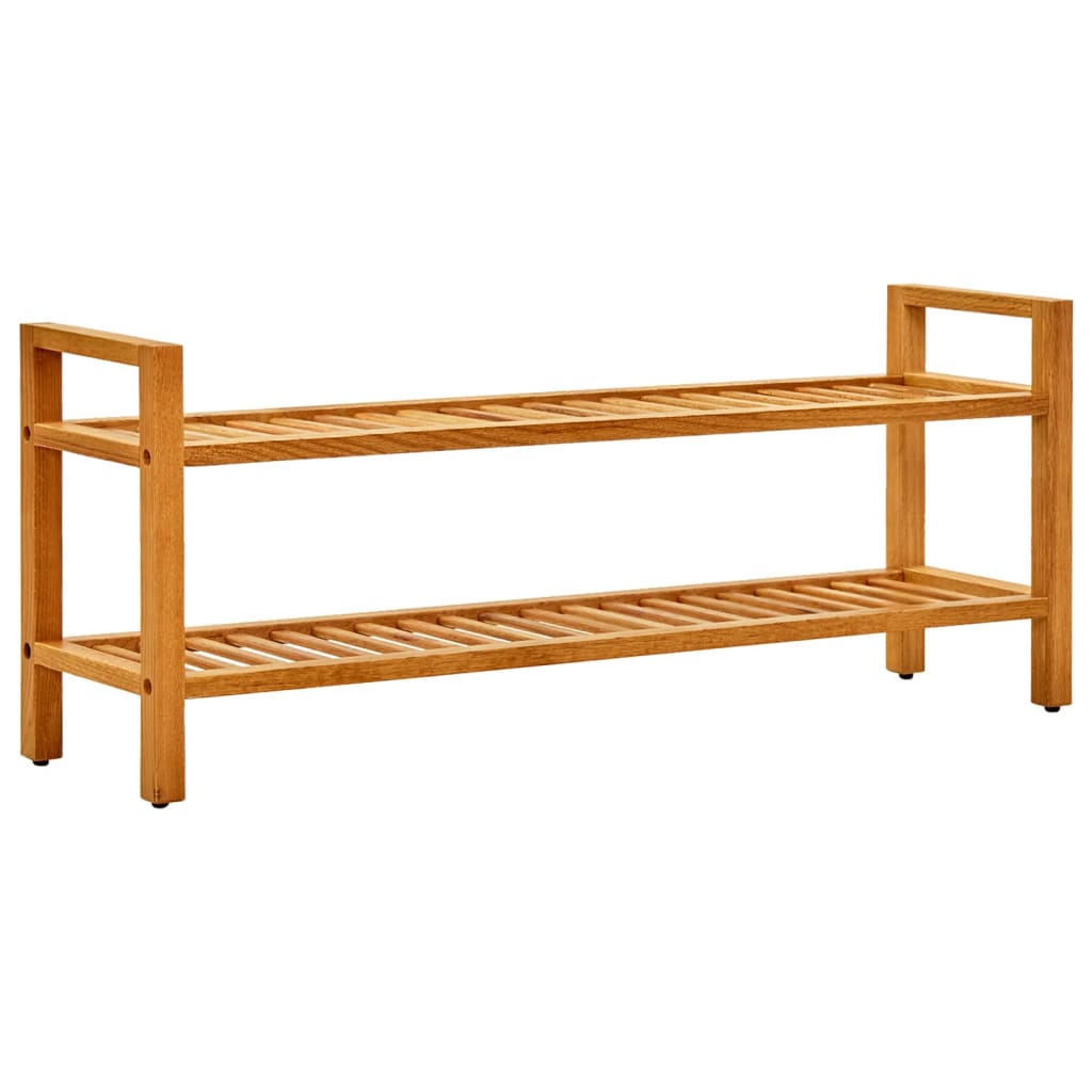 Schoenenrek Met 2 Schappen Massief Eikenhout 100 x 27 x 40 cm