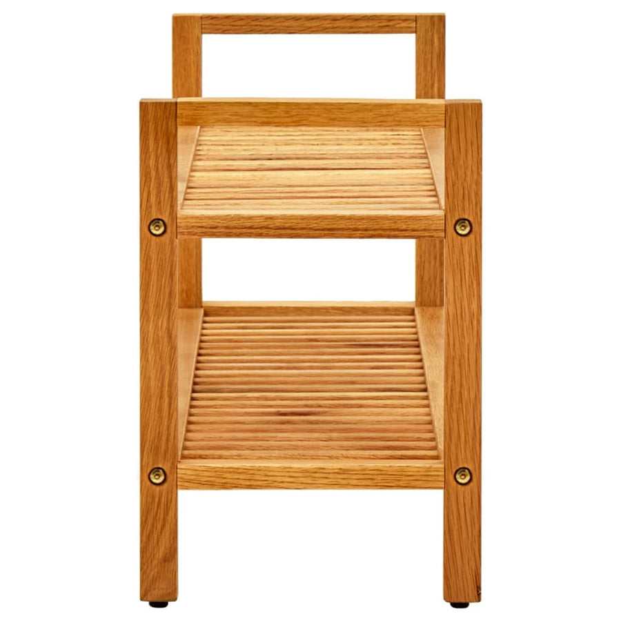 Schoenenrek Met 2 Schappen Massief Eikenhout 100 x 27 x 40 cm