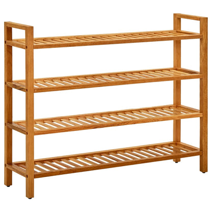 Schoenenrek Met 4 Schappen Massief Eikenhout 100 x 27 x 80 cm