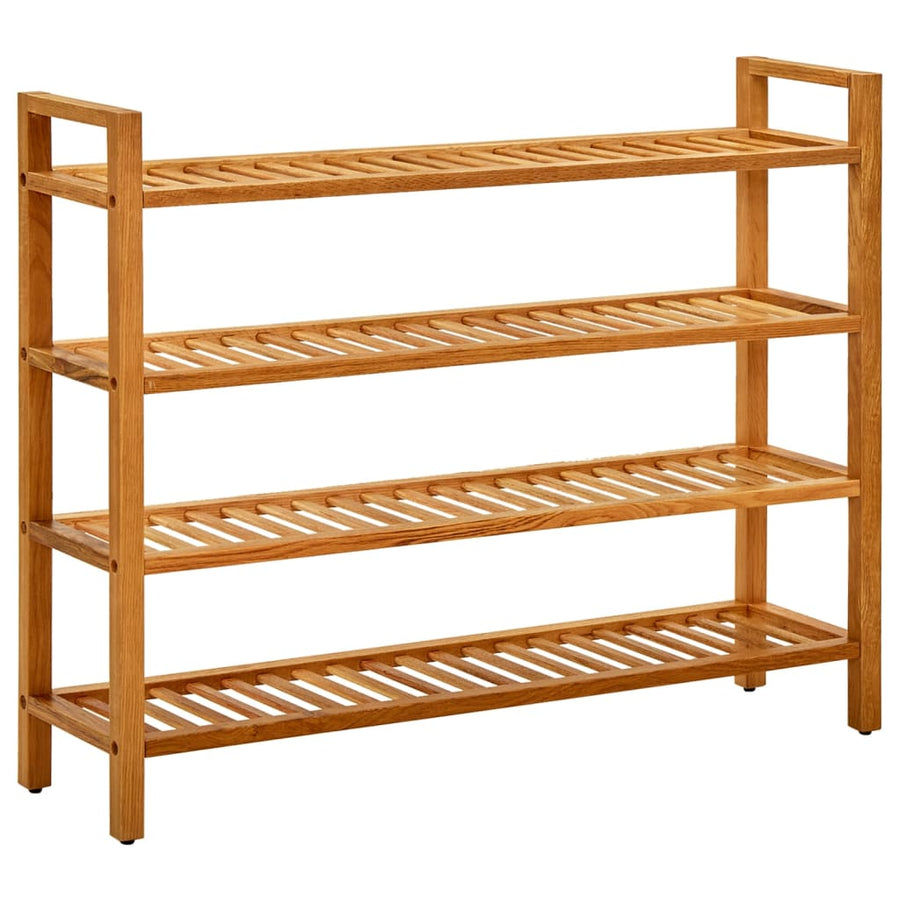 Schoenenrek Met 4 Schappen Massief Eikenhout 100 x 27 x 80 cm