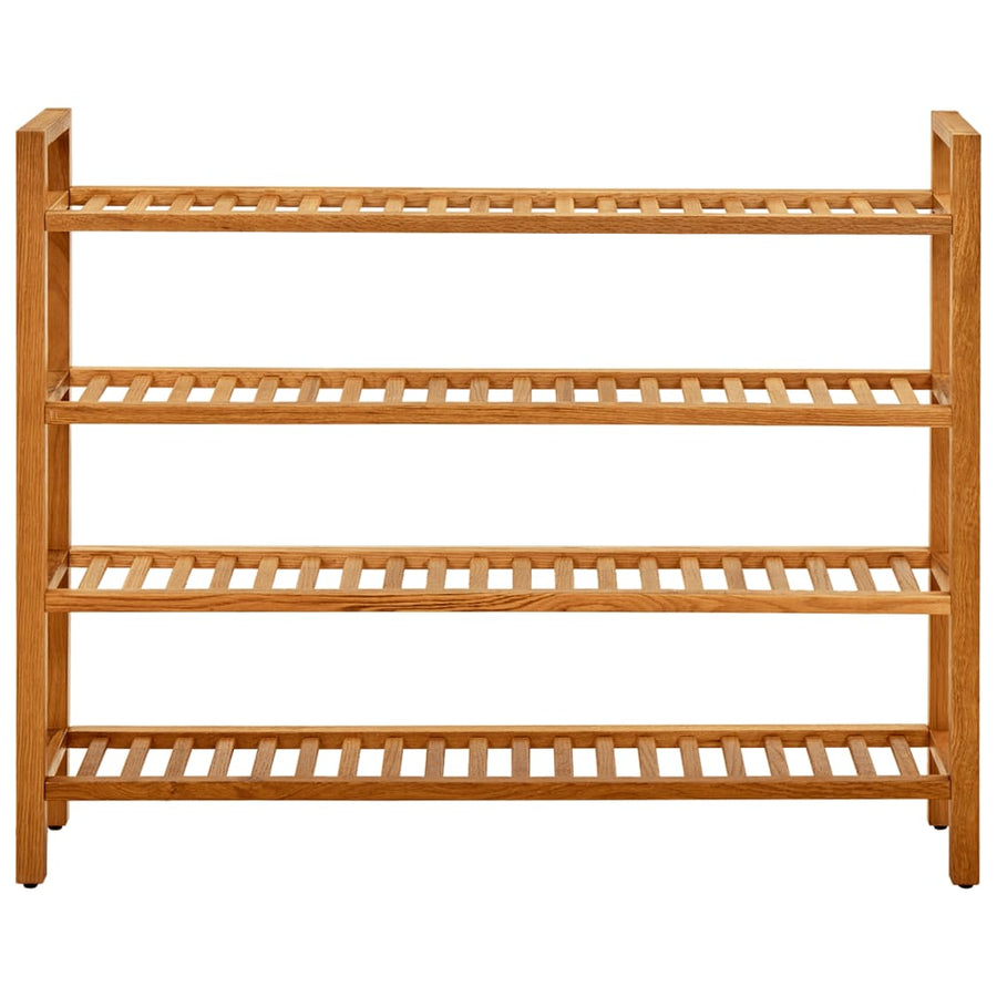 Schoenenrek Met 4 Schappen Massief Eikenhout 100 x 27 x 80 cm