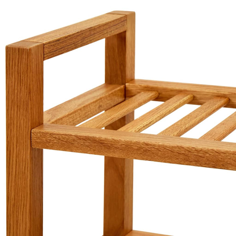 Schoenenrek Met 4 Schappen Massief Eikenhout 100 x 27 x 80 cm