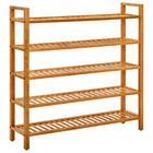 Shoe rack with 5 shelves 100x27x100 cm solid oak