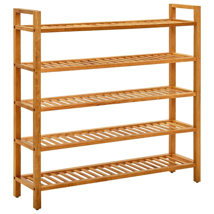 Schoenenrek Met 5 Schappen Massief Eikenhout 100 x 27 x 100 cm