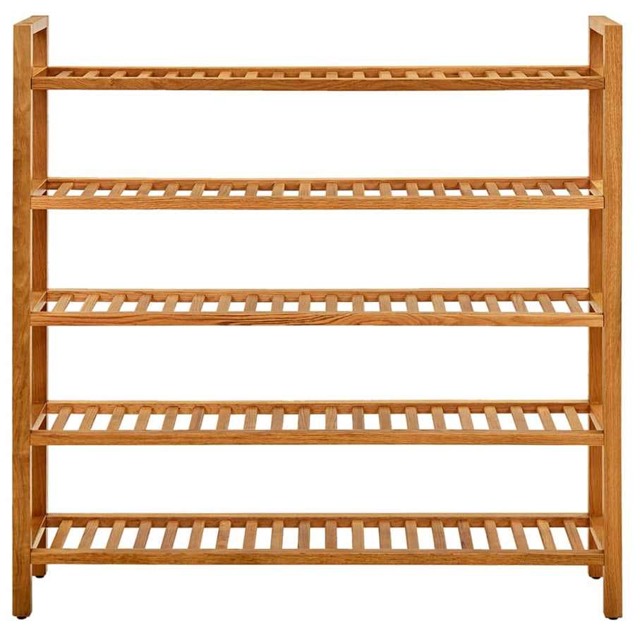 Schoenenrek Met 5 Schappen Massief Eikenhout 100 x 27 x 100 cm