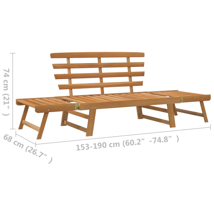 Tuinbank 2-In- 90 Cm Massief Acaciahout Bruin