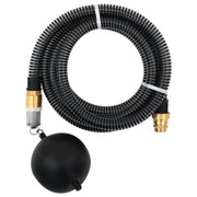 Zuigslang 3 m PVC zwart met messing koppelingen