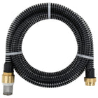 Zuigslang 4 m PVC zwart met messing koppelingen